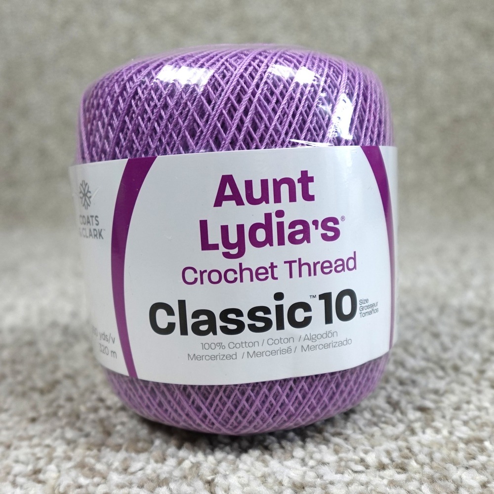Aunt Lydia's Classic 10 Crochet Thread Wood Violet 0495 350 Yards Cotton